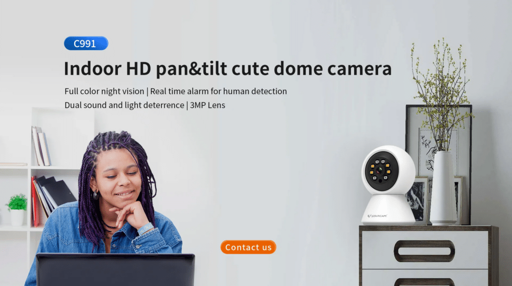 Indoor HD pan&tilt cute dome camera C991
